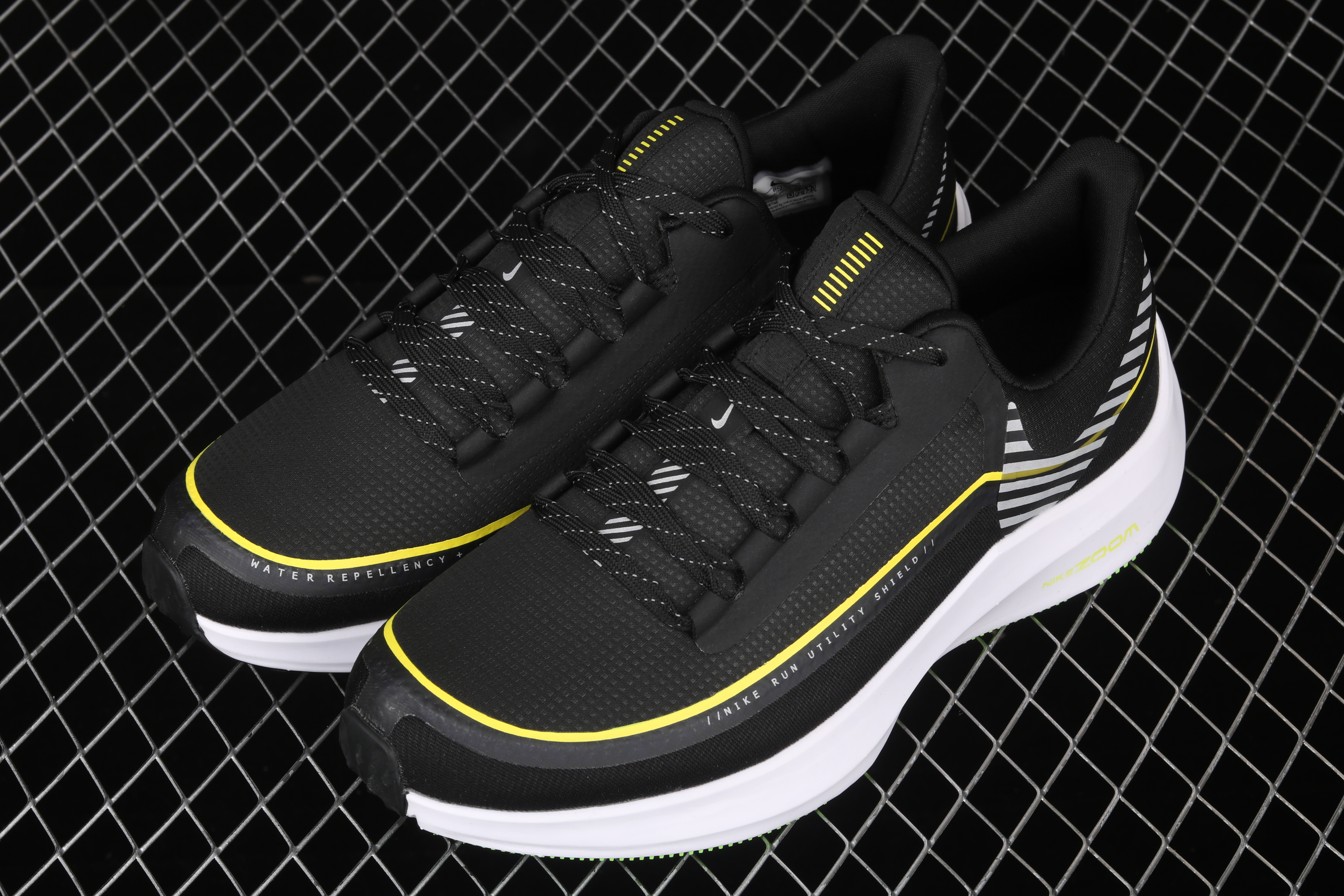 Nike Air Zoom Winflo 6 Shield Black Yellow White Shoes